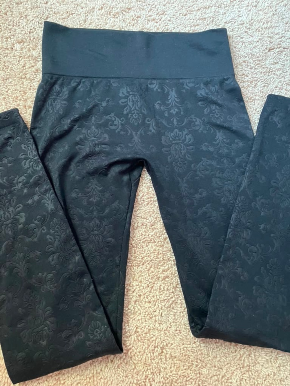 French Laundry Black Textured Knit Fleece Pants
